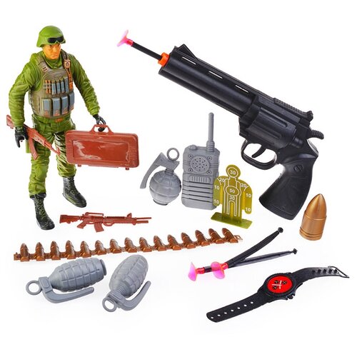 фото Набор военного oubaoloon с фигуркой солдата, пистолетом, часами и аксессуарами, в пакете (88899)