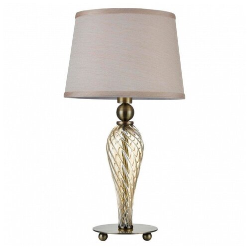 фото Настольная лампа декоративная maytoni, 1х40w, бронза, размеры (мм)-260x480, плафон - бежевый