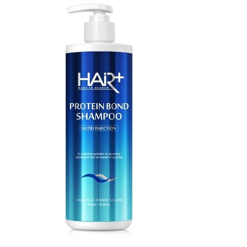 фото Hair plus восстанавливающий шампунь с протеинами для сильно поврежденных волос protein bond shampoo, 500 мл hair+