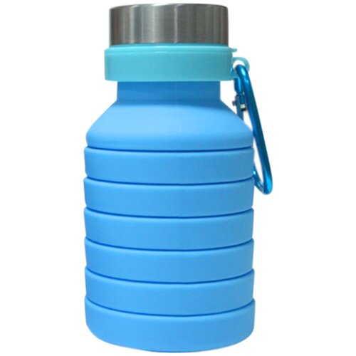 фото Складная силиконовая бутылка, 470 мл, голубая, 12,5х7х7 см atlanterra