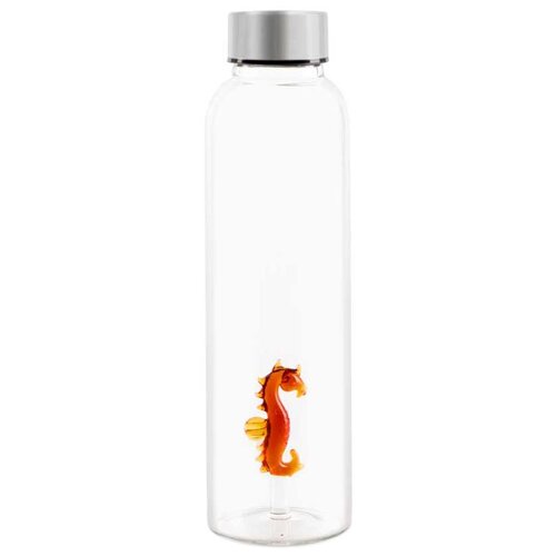 фото Бутылка для воды balvi sea horse 0.5 стекло прозрачный/серебристый