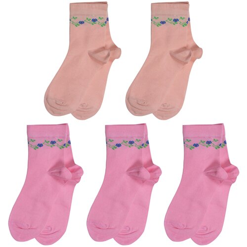 фото Носки lorenzline для девочек, 5 пар, размер 12-14, мультиколор, розовый