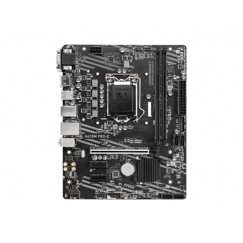 фото Материнская плата matx msi h410m pro-e (lga1200, h410. 2*ddr4(2933), 4*sata 6g, 2*pcie, 7.1ch, glan, 4*usb 3.2, vga/hdmi/dvi-d)