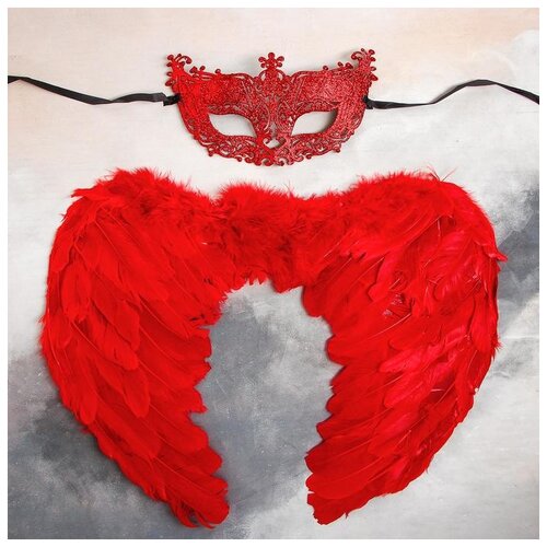 фото Карнавальный набор страна карнавалия красный ангел, крылья, маска