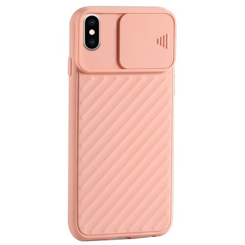 фото Чехол силиконовый для iphone xs max со шторкой для камеры розовый grand price
