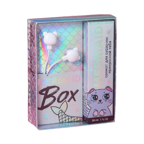 Подарочный набор: парфюм 30 мл и наушники вакуумные Mermaid box 4916770 . подарочный набор парфюм и мерцающий хайлайтер more sparkle please 5040651