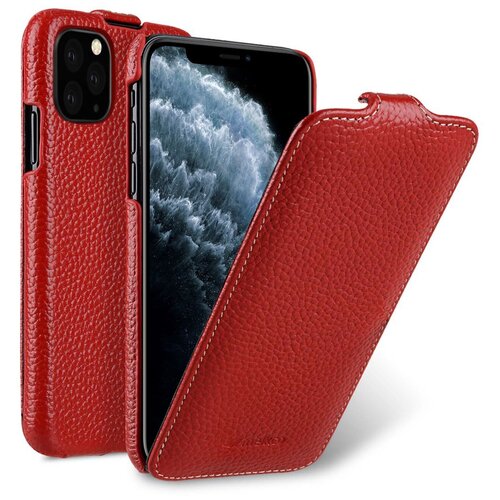 фото Кожаный чехол флип melkco для apple iphone 11 pro max - jacka type - красный