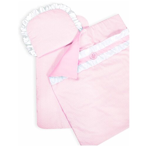 фото Комплект для люльки сонный гномик конфетка (подушка, матрас, плед) 817 нежно-розовый
