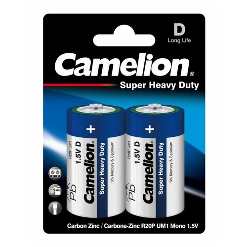 Фото - Батарейка Camelion Blue Series D, 2 шт. батарейка d щелочная camelion mn1300 2 1 5v 2 шт