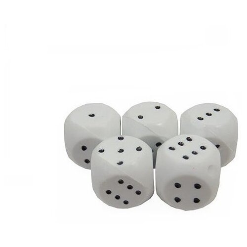 фото Набор "для покера на кубиках", гелий, 5хd6, белые