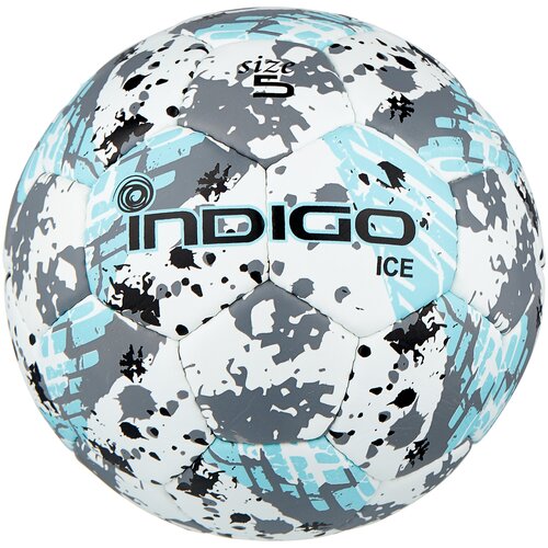 фото Футбольный мяч indigo ice in027 белый/голубой/серый 5