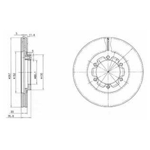 фото Тормозной диск delphi bg2524 для opel campo, frontera