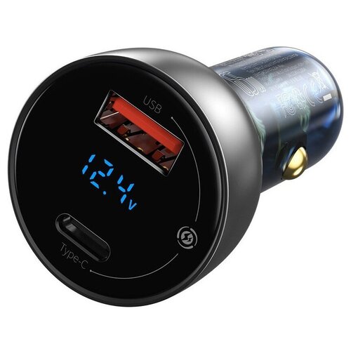 фото Зарядное устройство baseus particular digital display qc+pps car charger 65w silver cckx-c0a