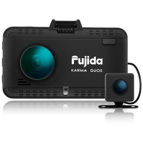 фото Видеорегистратор с радар-детектором fujida karma duos wifi, 2 камеры, gps, глонасс, черный