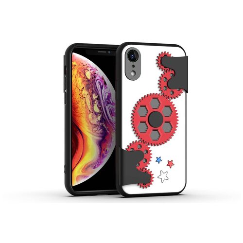 фото Чехол силиконовый для iphone xr 6.1" spinner series (антистресс) белый с красным grand price