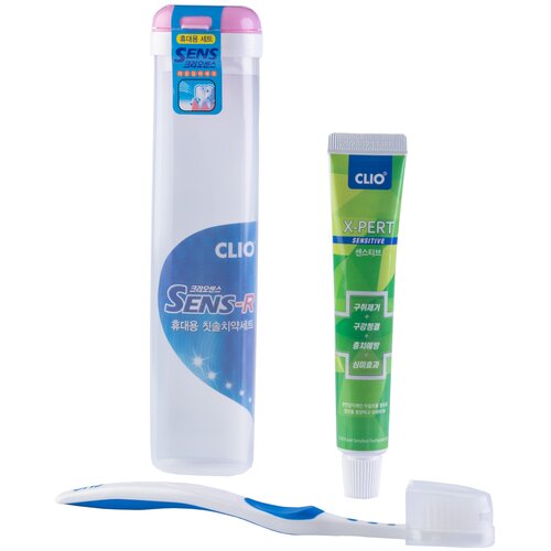 фото Clio portable sense r+expert дорожный набор зубная щетка (мягкая щетина) + зубная паста, 1шт+50г