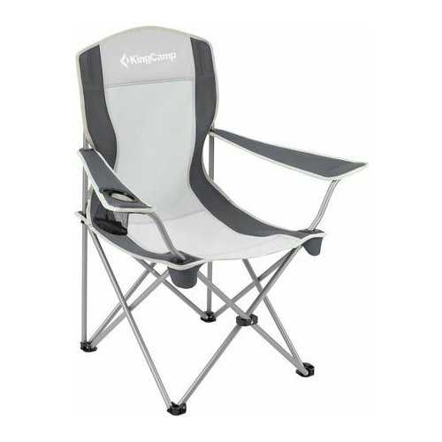 фото Складное туристическое кресло king camp arms chair 3818 (84×50×96, cталь), черно-серый kingcamp