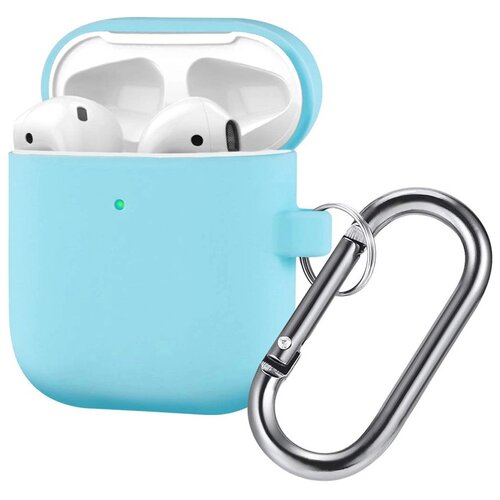 фото Чехол для apple airpods 1/2 силиконовый innozone hang case - небесно-синий (ap2-20c-mk-09)