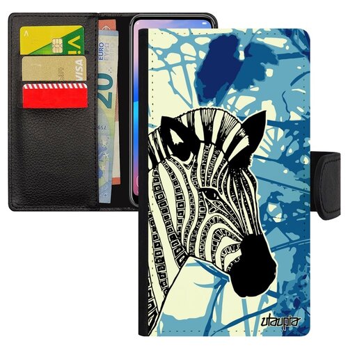 фото Чехол-книжка на смартфон iphone xr, "зебра" лошадь полосатая utaupia