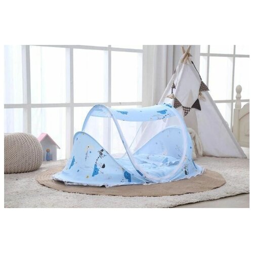 фото Портативная детская кровать с москитной сеткой для улицы и дома (голубой) китай