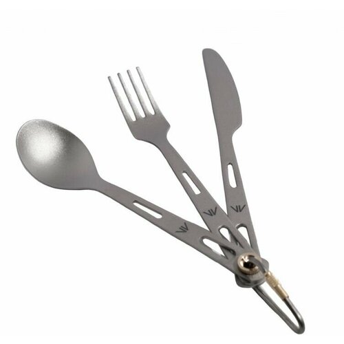 фото Набор сверхлегких титановых столовых приборов goraa 3-piece titanium cutlery set вилка, ложка, нож нет бренда