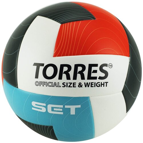 фото Волейбольный мяч torres set v32045 белый/голубой/красный/черный