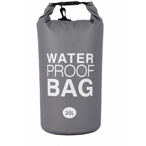 фото Гермомешок водонепроницаемый, гермосумка водоотталкивающая 20 литров, герморюкзак серый, dry bag, гермочехол нет бренда