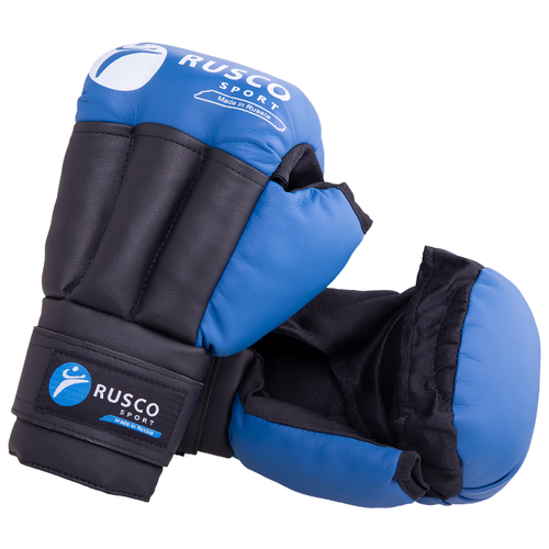 фото Перчатки rusco sport из искусственной кожи для рукопашного боя синий 6 oz
