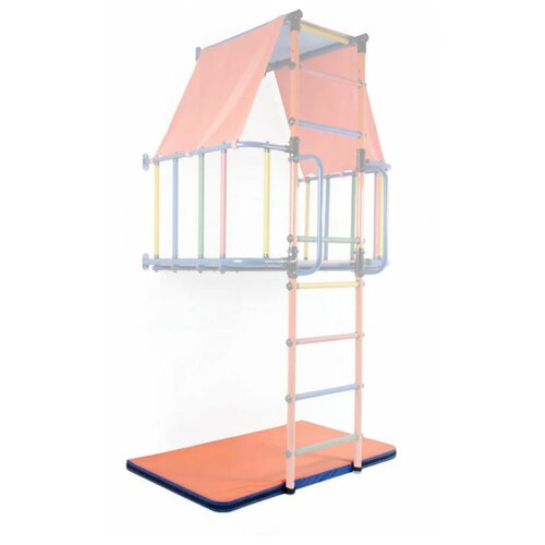 фото Мат гимнастический с липучкой maksi-sale для дск индиго 1,36 х 0,75 м. толщина: 8 см orange-blue
