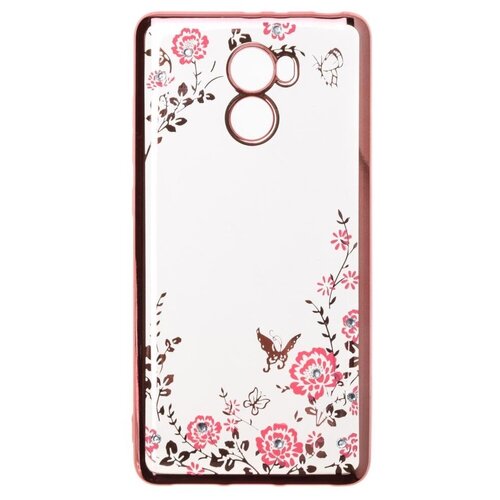 фото Чехол силиконовый для xiaomi redmi 4 flowers crystal tpu case (розовый) hrs