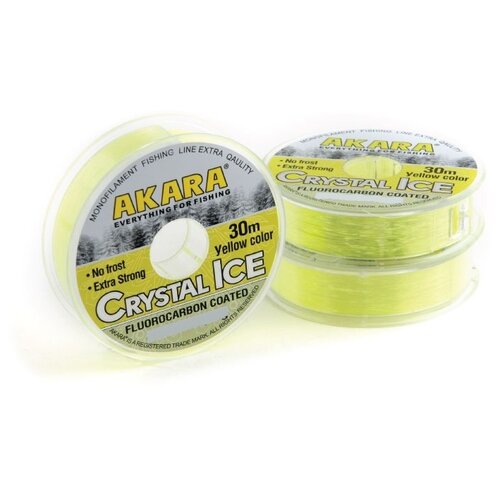 фото Флюорокарбоновая леска akara crystal ice yellow 0.16 мм 30 м 2.6 кг