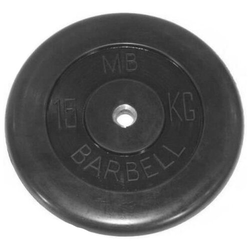 фото Диск mb-pltb31-15, 31 мм, 15 кг, обрезиненный mb barbell