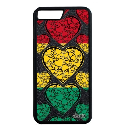 фото Чехол для мобильного apple iphone 8 plus, "флаг гвинеи с сердцем" туризм любовь utaupia