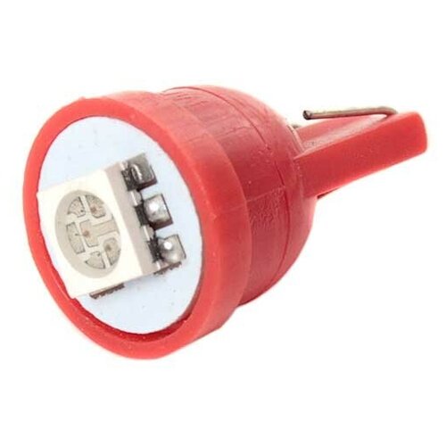 фото Маяк лампа светодиодная маяк 12v w5w красный 12t10-r\1smd