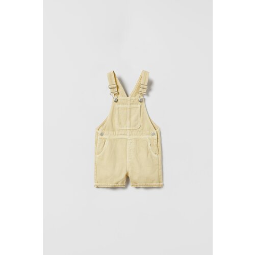 фото Комбинезон zara детский, хлопок 100%, на пуговицах, карманы, открытая стопа, размер 86, желтый