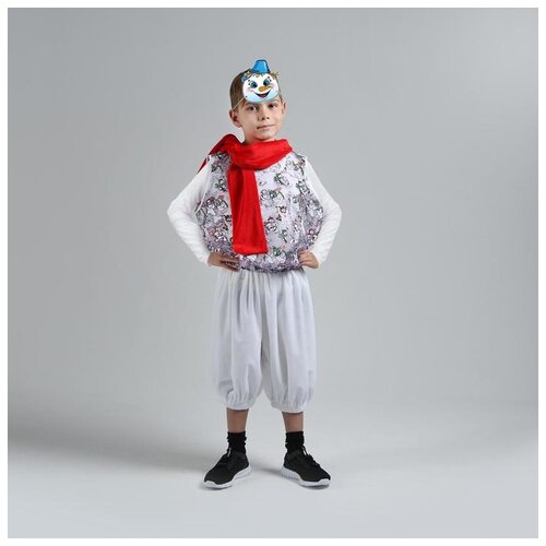 фото Карнавальный костюм"снеговик"жилет, штаны,маска,шарф,р-р30,рост98-110 5367223 страна карнавалия .