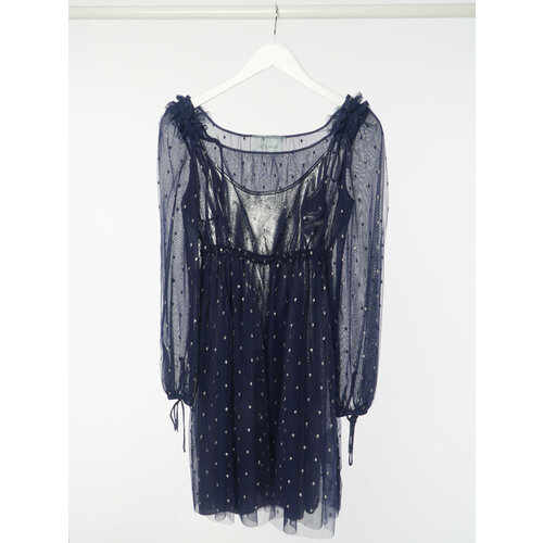 фото Платье-комбинация tresophie, вечернее, прямой силуэт, миди, подкладка, размер 44, серебряный, синий