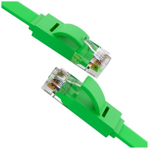 фото Плоский lan patch cord 5 м сетевой кабель патч корд utp cat 6 rj 45 для ethernet cable роутер smart tv зеленый gcr