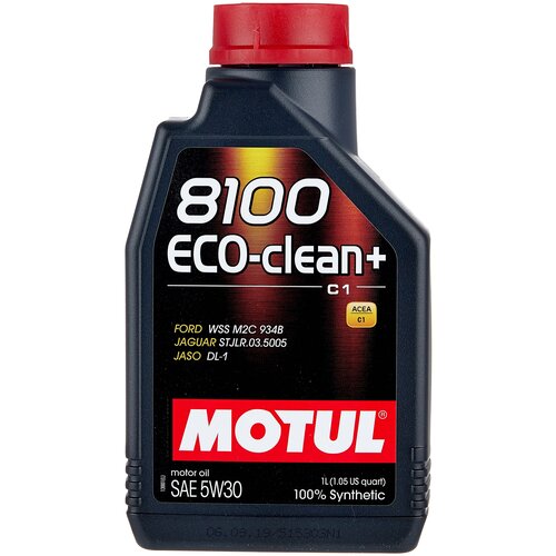 фото Синтетическое моторное масло motul 8100 eco-clean+ 5w30, 5 л