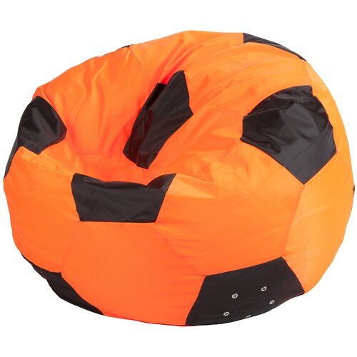 фото Чехол пуффбери для кресла-мешка "мяч" размер xl, оранжевый/черный