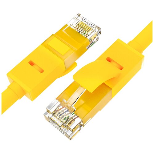 фото Кабель lan 4м для подключения интернета cat5e rj45 utp патч-корд patch cord шнур провод для роутер smart tv пк желтый литой gcr