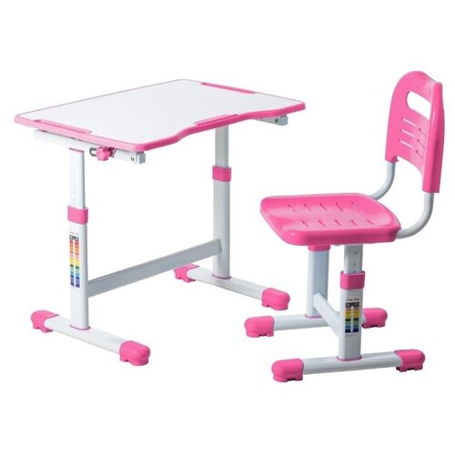 фото Комплект растущая детская парта и стул fundesk sole ii pink (розовый)