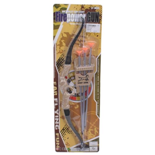 фото Игр.набор охотник, в комплекте лук, стрелы с присосками 3шт., держатель для стрел наша игрушка 6550-a5