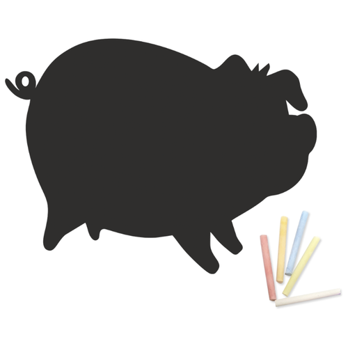 фото Магнитная меловая доска doski4you "свинка №2" для рисования на холодильник + мел / детская грифельная