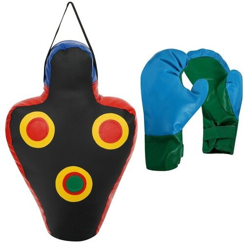 фото Набор для бокса детский ideal «прицеленный удар»: перчатки + груша, цвет микс no brand