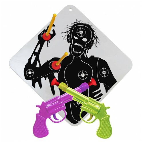 фото Игровой набор bauer охотник на зомби пистолет 2шт с мишенью со стрелами на присосках