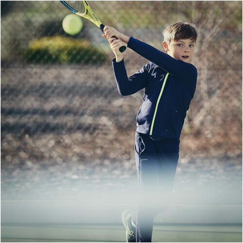 фото Брюки для тенниса теплые для мальчиков 500, размер: 141-150cm10-11a, цвет: асфальтово-синий artengo х декатлон decathlon