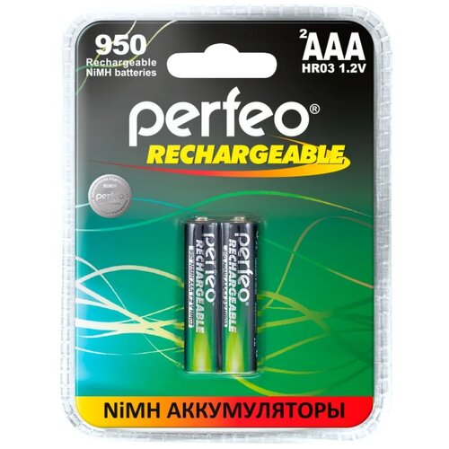 фото Perfeo aaa950mah/2bl аккумулятор пластик