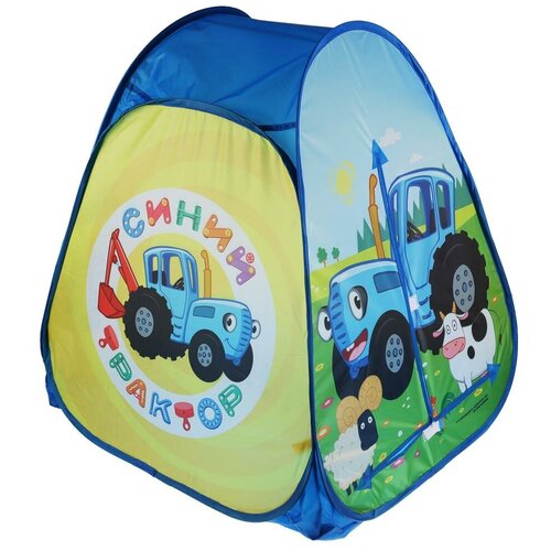 фото Палатка детская игровая играем вместе синий трактор в сумке