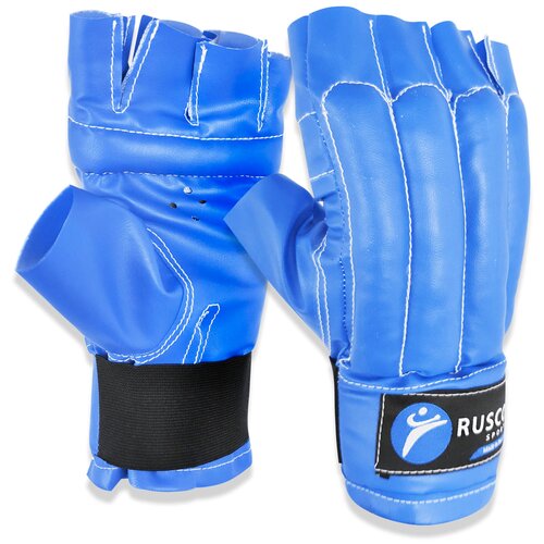 фото Снарядные перчатки rusco sport шингарты из искусственной кожи синий m